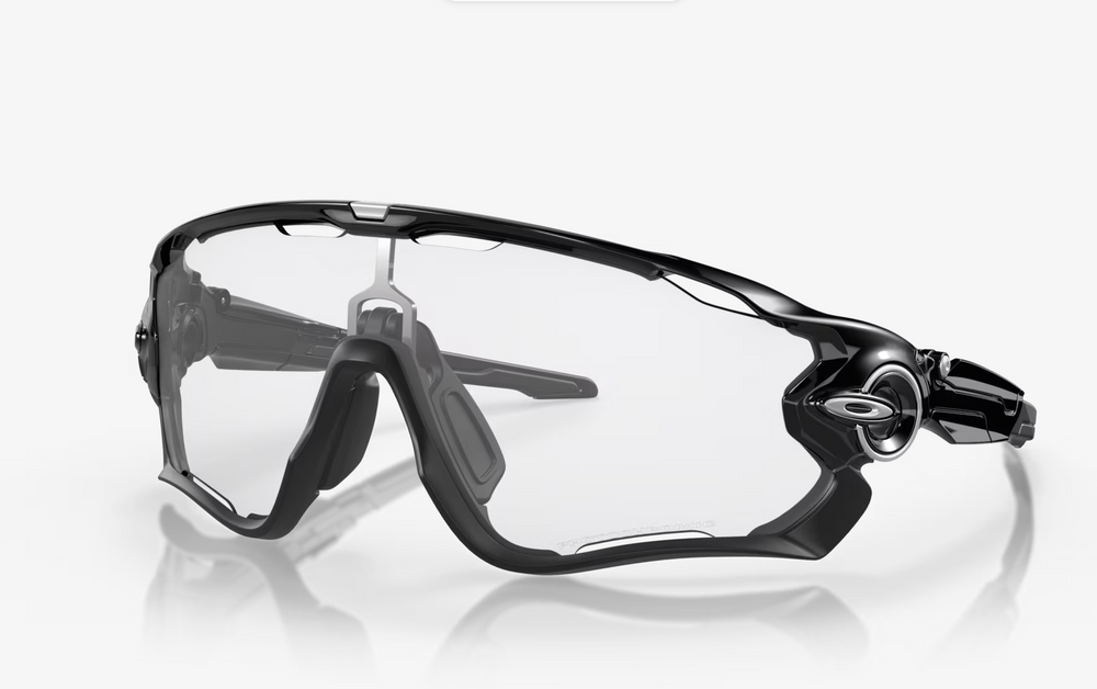 OAKLEY JAWBREAKER POLISHED BLK W/ CLEAR/BLACK PHOTO